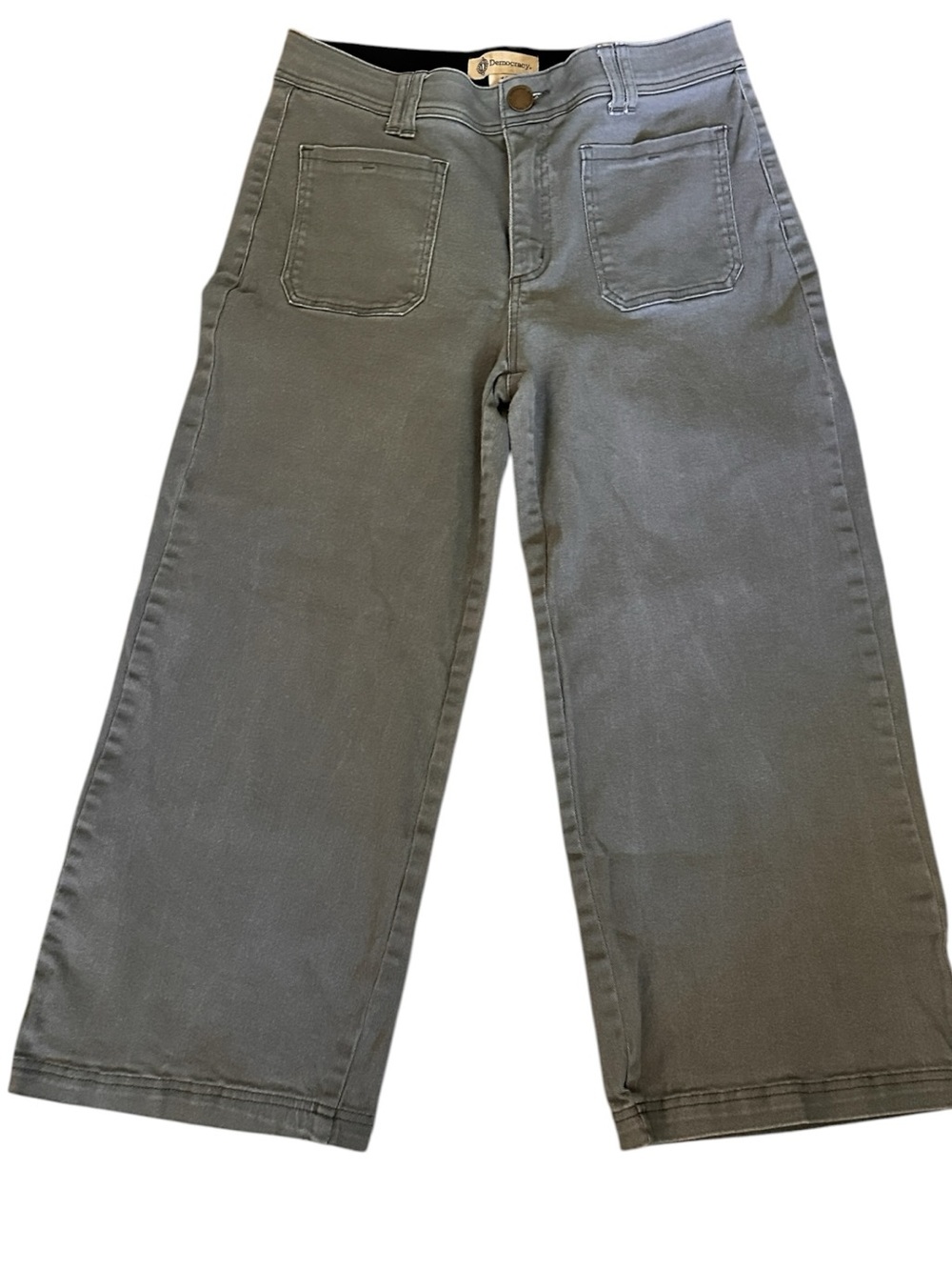 Democracy Women’s Wide Leg Cropped Jeans Green/Grey Size 12